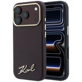 Karl Lagerfeld iPhone 17 Pro Max/iPhone 18 Pro Max Skal Saffiano Script Logo Burgundy