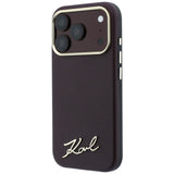 Karl Lagerfeld iPhone 17 Pro Max/iPhone 18 Pro Max Skal Saffiano Script Logo Burgundy
