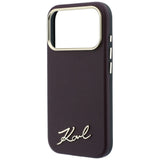Karl Lagerfeld iPhone 17 Pro Max/iPhone 18 Pro Max Skal Saffiano Script Logo Burgundy