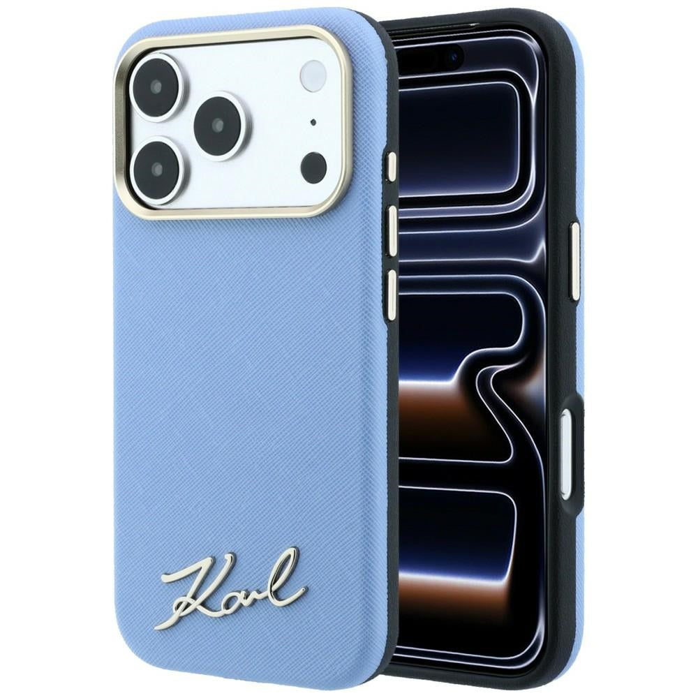 Karl Lagerfeld iPhone 17 Pro/iPhone 18 Pro Skal Script Logo Blå