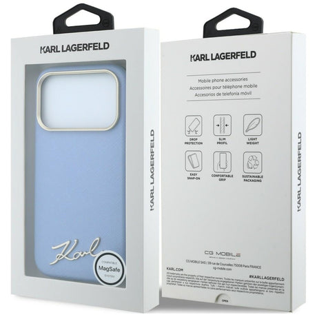 Karl Lagerfeld iPhone 17 Pro Max/iPhone 18 Pro Max Skal Script Logo Blå