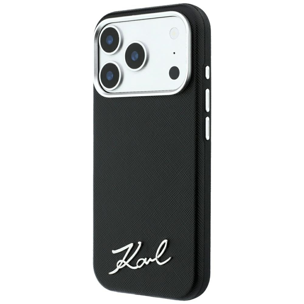 Karl Lagerfeld iPhone 17 Pro Max/iPhone 18 Pro Max Skal Saffiano Script Logo Svart