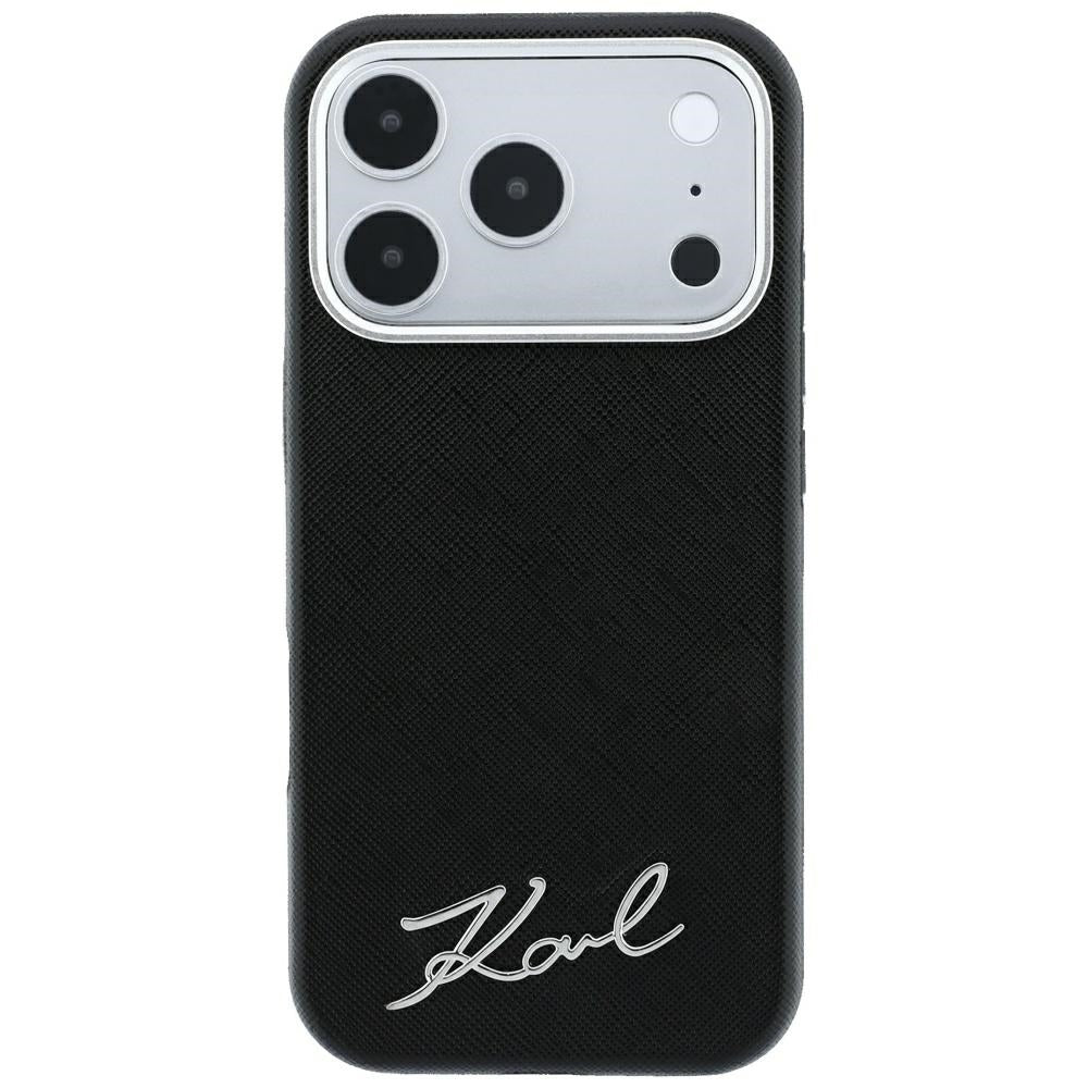 Karl Lagerfeld iPhone 17 Pro Max/iPhone 18 Pro Max Skal Saffiano Script Logo Svart