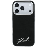 Karl Lagerfeld iPhone 17 Pro Max/iPhone 18 Pro Max Skal Saffiano Script Logo Svart