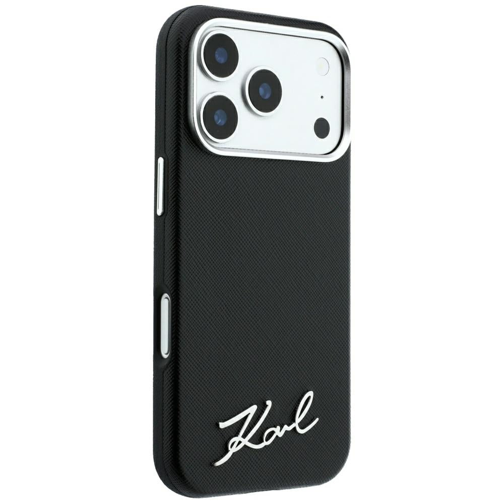 Karl Lagerfeld iPhone 17 Pro Max/iPhone 18 Pro Max Skal Saffiano Script Logo Svart