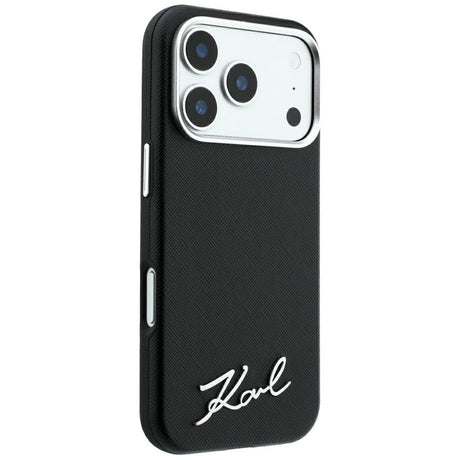Karl Lagerfeld iPhone 17 Pro Max/iPhone 18 Pro Max Skal Saffiano Script Logo Svart