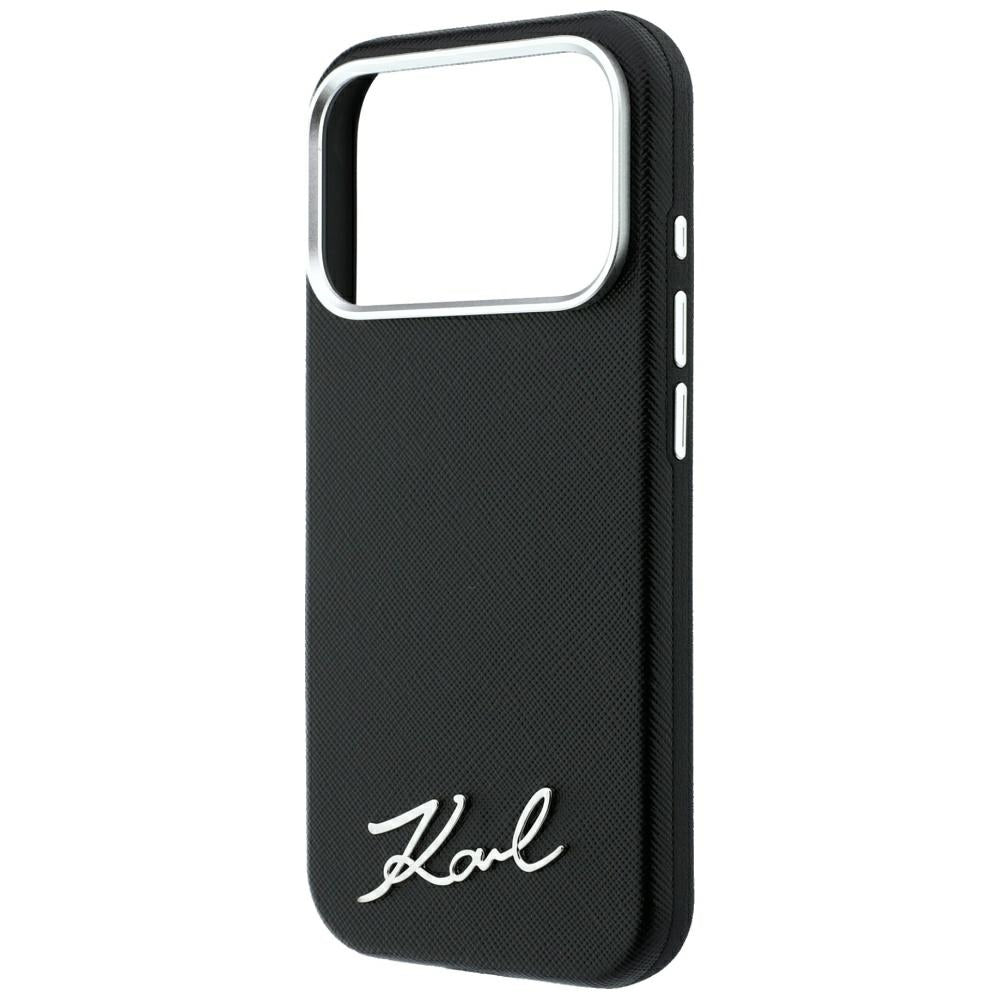 Karl Lagerfeld iPhone 17 Pro Max/iPhone 18 Pro Max Skal Saffiano Script Logo Svart