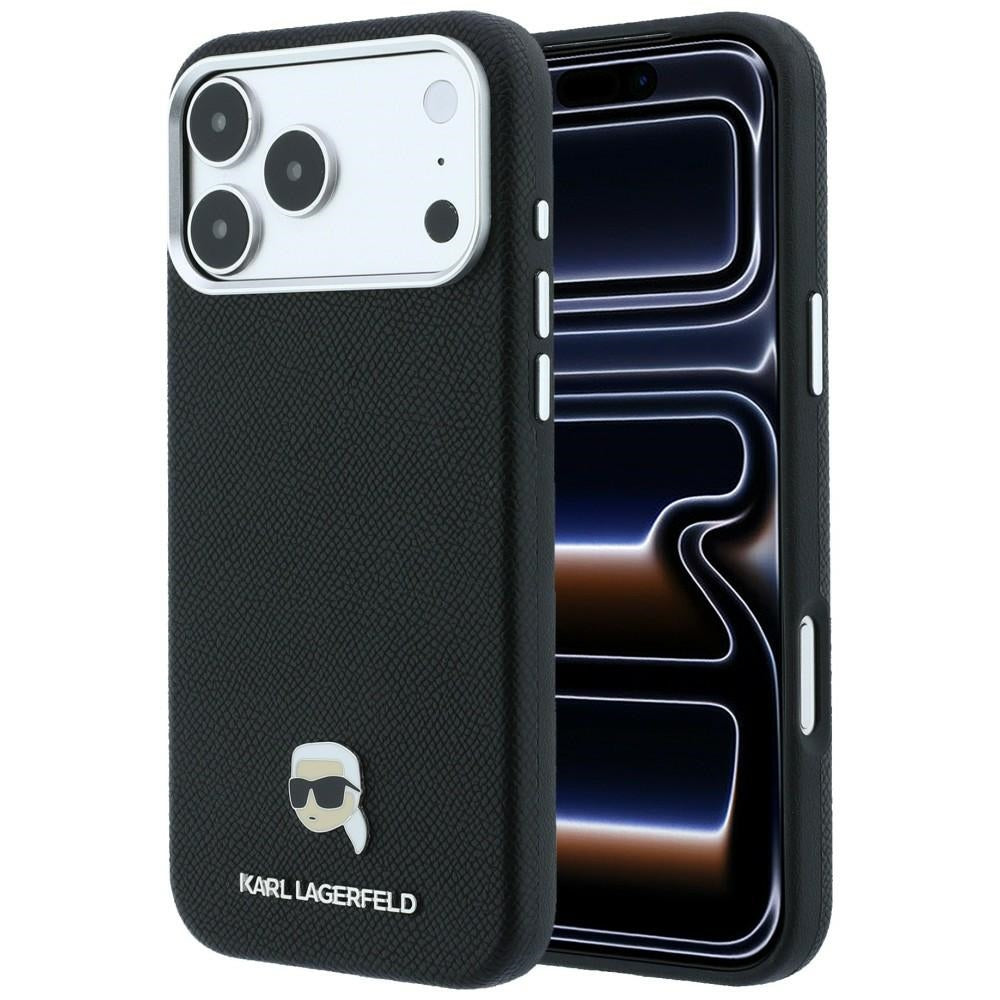 Karl Lagerfeld iPhone 17 Pro Max/iPhone 18 Pro Max Skal Grained Karl Svart