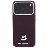 Karl Lagerfeld iPhone 17 Pro/iPhone 18 Pro Skal Grained Choupette Burgundy