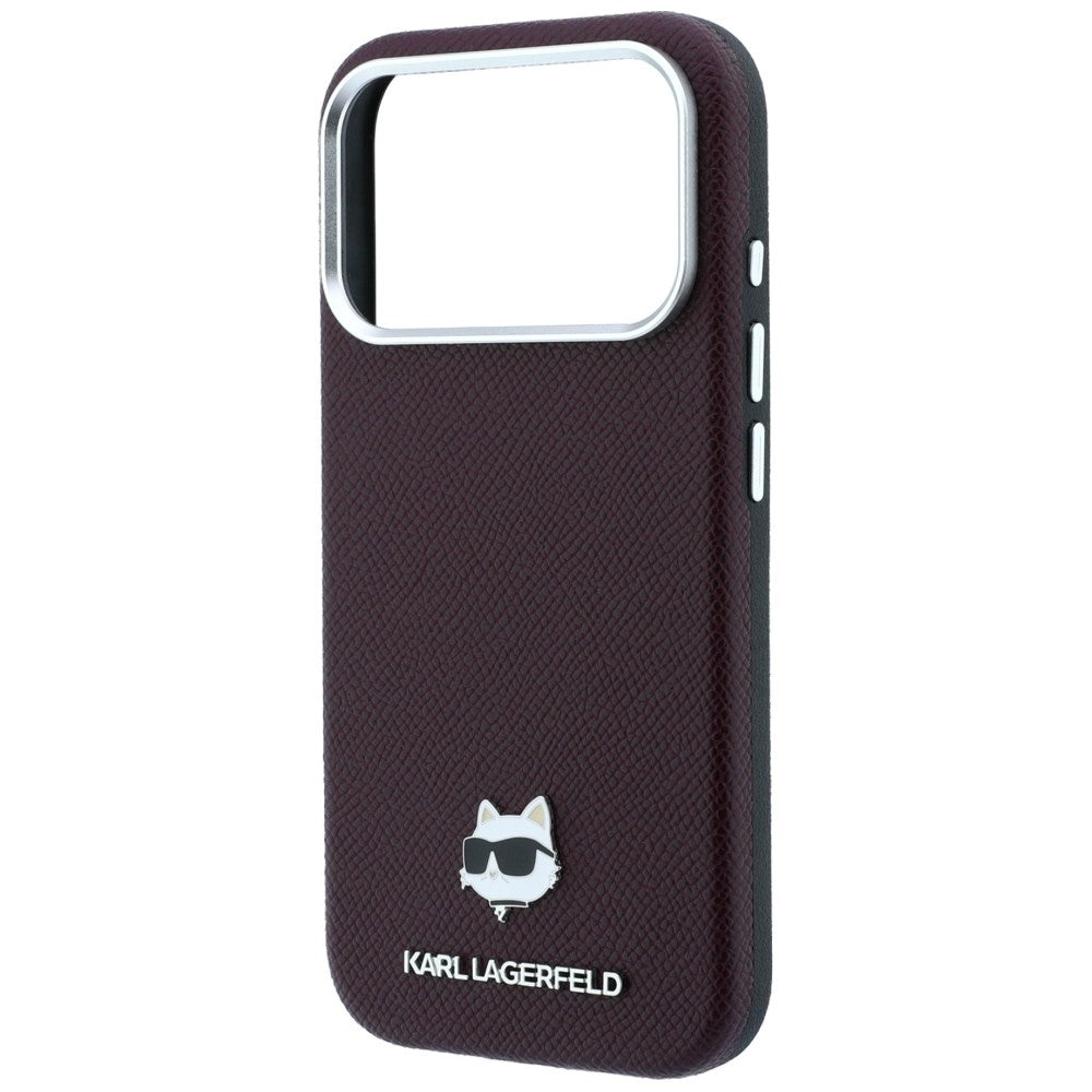 Karl Lagerfeld iPhone 17 Pro/iPhone 18 Pro Skal Grained Choupette Burgundy