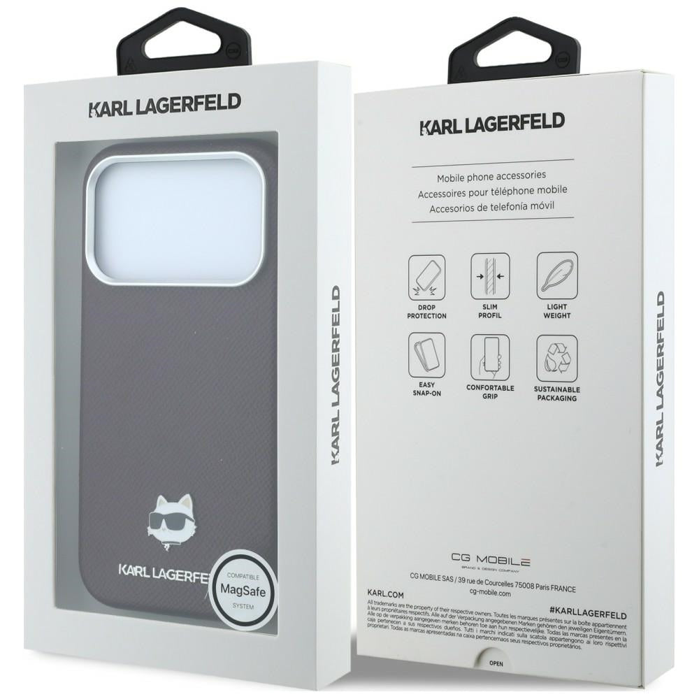 Karl Lagerfeld iPhone 17 Pro/iPhone 18 Pro Skal Grained Choupette Burgundy