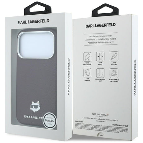 Karl Lagerfeld iPhone 17 Pro/iPhone 18 Pro Skal Grained Choupette Burgundy