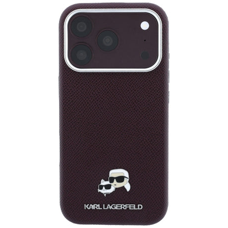 Karl Lagerfeld iPhone 17 Pro/iPhone 18 Pro Skal Grained Heads Burgundy