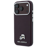 Karl Lagerfeld iPhone 17 Pro Max/iPhone 18 Pro Max Skal Grained Choupette Burgundy