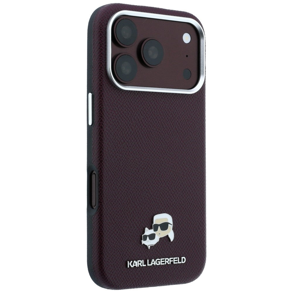 Karl Lagerfeld iPhone 17 Pro Max/iPhone 18 Pro Max Skal Grained Choupette Burgundy