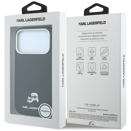 Karl Lagerfeld iPhone 17 Pro/iPhone 18 Pro Skal Grained Heads Svart