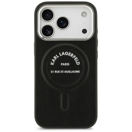 Karl Lagerfeld iPhone 17 Pro/iPhone 18 Pro Skal Embossed Ring RSG Logo Svart