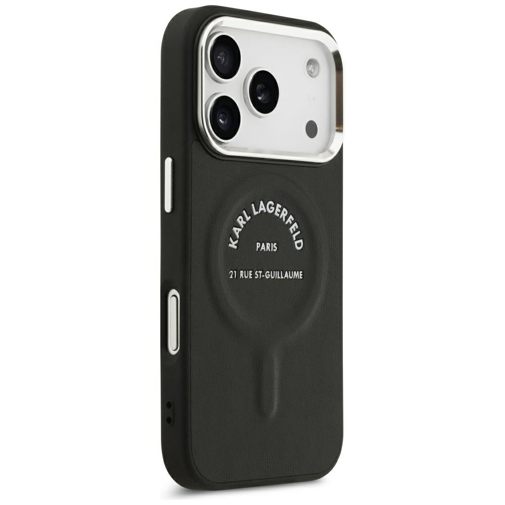 Karl Lagerfeld iPhone 17 Pro/iPhone 18 Pro Skal Embossed Ring RSG Logo Svart