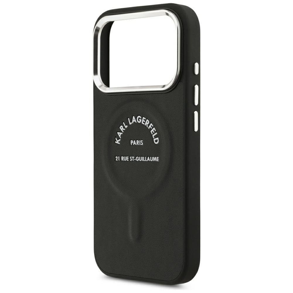 Karl Lagerfeld iPhone 17 Pro/iPhone 18 Pro Skal Embossed Ring RSG Logo Svart
