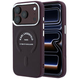 Karl Lagerfeld iPhone 17 Pro/iPhone 18 Pro Skal Embossed Ring RSG Logo Burgundy