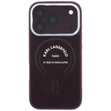 Karl Lagerfeld iPhone 17 Pro/iPhone 18 Pro Skal Embossed Ring RSG Logo Burgundy