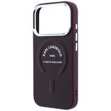Karl Lagerfeld iPhone 17 Pro/iPhone 18 Pro Skal Embossed Ring RSG Logo Burgundy