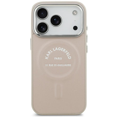 Karl Lagerfeld iPhone 17 Pro/iPhone 18 Pro Skal Embossed Ring RSG Logo Rosa