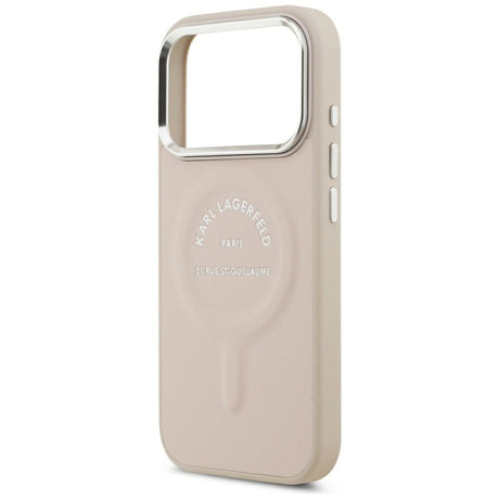 Karl Lagerfeld iPhone 17 Pro/iPhone 18 Pro Skal Embossed Ring RSG Logo Rosa