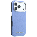 Karl Lagerfeld iPhone 17 Pro Max/iPhone 18 Pro Max Skal Grained Allover Logo Blå