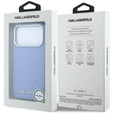Karl Lagerfeld iPhone 17 Pro Max/iPhone 18 Pro Max Skal Grained Allover Logo Blå