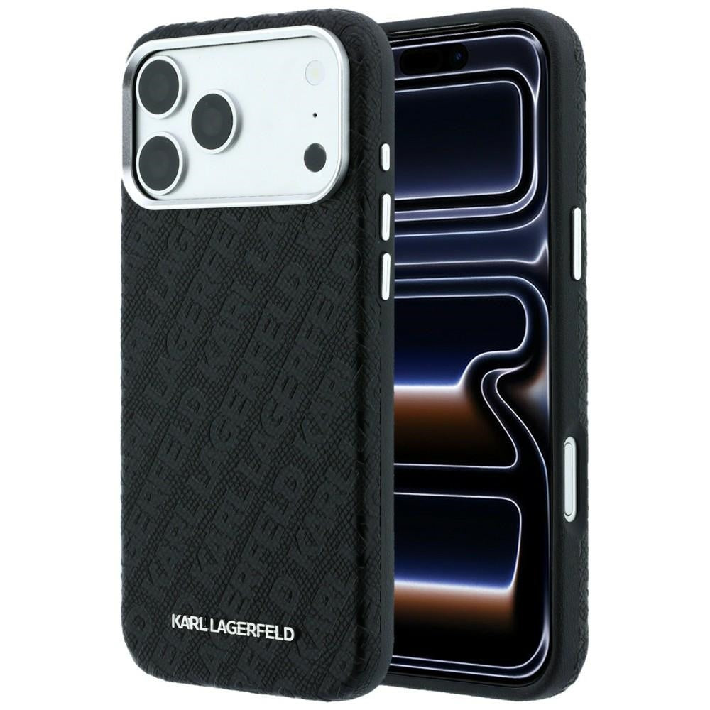 Karl Lagerfeld iPhone 17 Pro/iPhone 18 Pro Skal Grained Allover Logo Svart