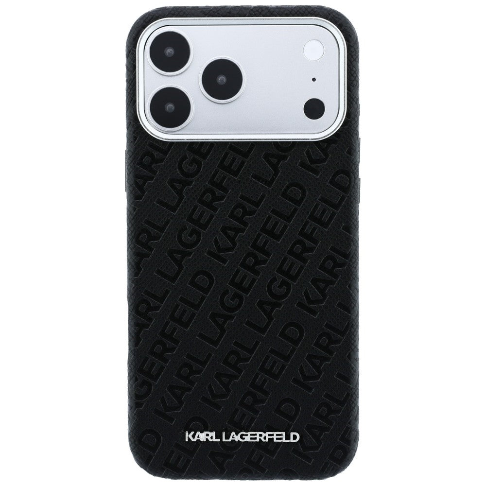 Karl Lagerfeld iPhone 17 Pro/iPhone 18 Pro Skal Grained Allover Logo Svart
