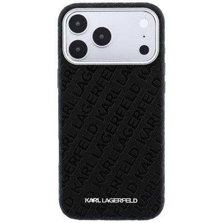 Karl Lagerfeld iPhone 17 Pro/iPhone 18 Pro Skal Grained Allover Logo Svart