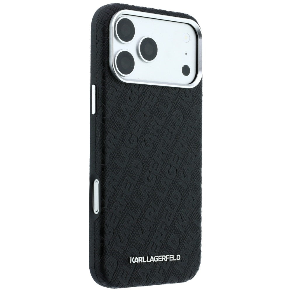 Karl Lagerfeld iPhone 17 Pro/iPhone 18 Pro Skal Grained Allover Logo Svart