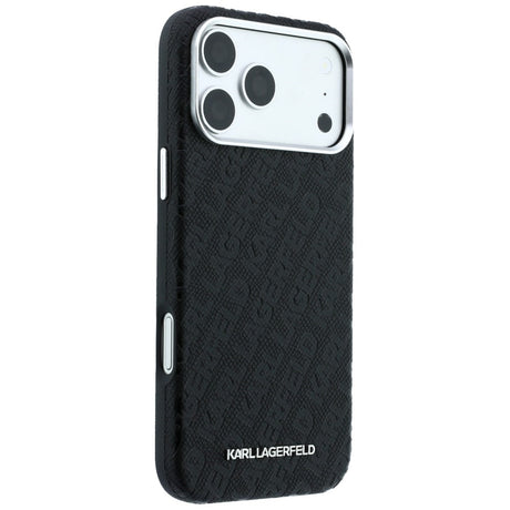 Karl Lagerfeld iPhone 17 Pro/iPhone 18 Pro Skal Grained Allover Logo Svart