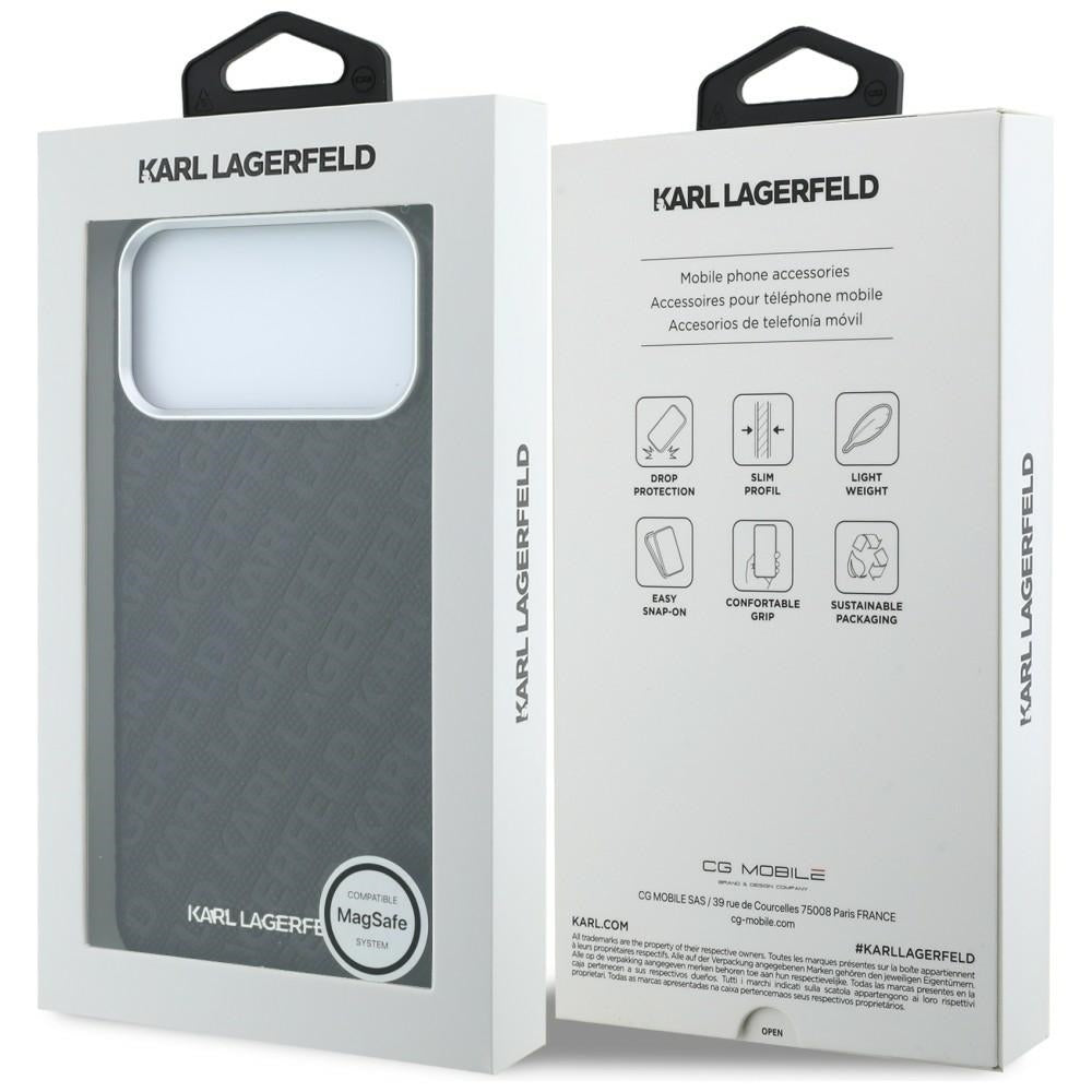Karl Lagerfeld iPhone 17 Pro/iPhone 18 Pro Skal Grained Allover Logo Svart