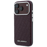 Karl Lagerfeld iPhone 17 Pro/iPhone 18 Pro Skal Grained Allover Logo Burgundy