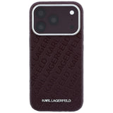 Karl Lagerfeld iPhone 17 Pro/iPhone 18 Pro Skal Grained Allover Logo Burgundy