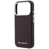 Karl Lagerfeld iPhone 17 Pro/iPhone 18 Pro Skal Grained Allover Logo Burgundy