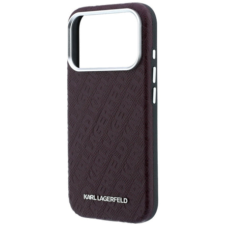 Karl Lagerfeld iPhone 17 Pro/iPhone 18 Pro Skal Grained Allover Logo Burgundy