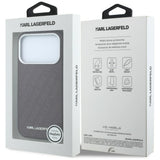 Karl Lagerfeld iPhone 17 Pro/iPhone 18 Pro Skal Grained Allover Logo Burgundy