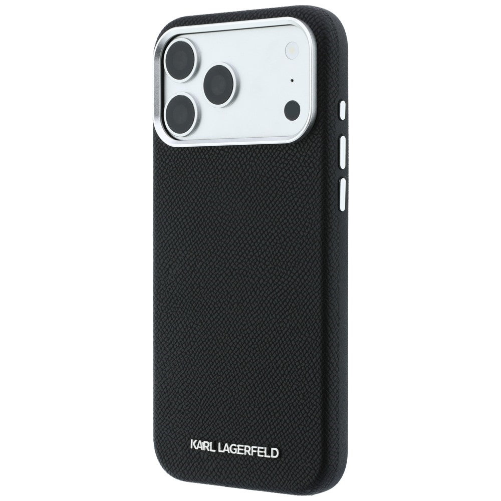 Karl Lagerfeld iPhone 17 Pro/iPhone 18 Pro Skal Grained Elongated Logo Svart