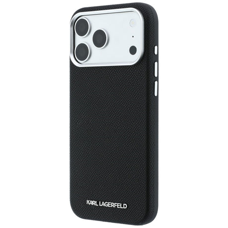 Karl Lagerfeld iPhone 17 Pro/iPhone 18 Pro Skal Grained Elongated Logo Svart