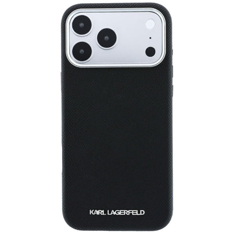 Karl Lagerfeld iPhone 17 Pro/iPhone 18 Pro Skal Grained Elongated Logo Svart