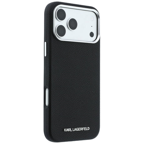 Karl Lagerfeld iPhone 17 Pro/iPhone 18 Pro Skal Grained Elongated Logo Svart