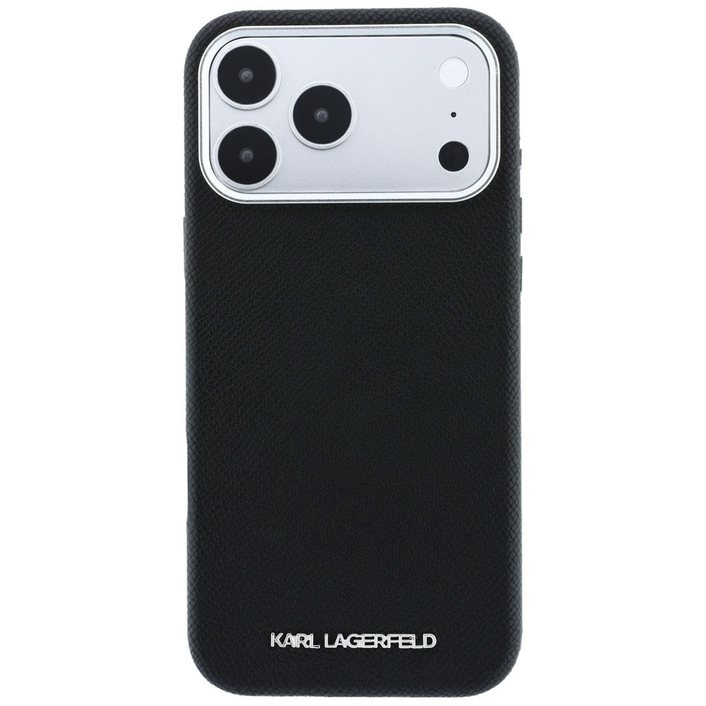Karl Lagerfeld iPhone 17 Pro Max/iPhone 18 Pro Max Skal Grained Elongated Logo Svart