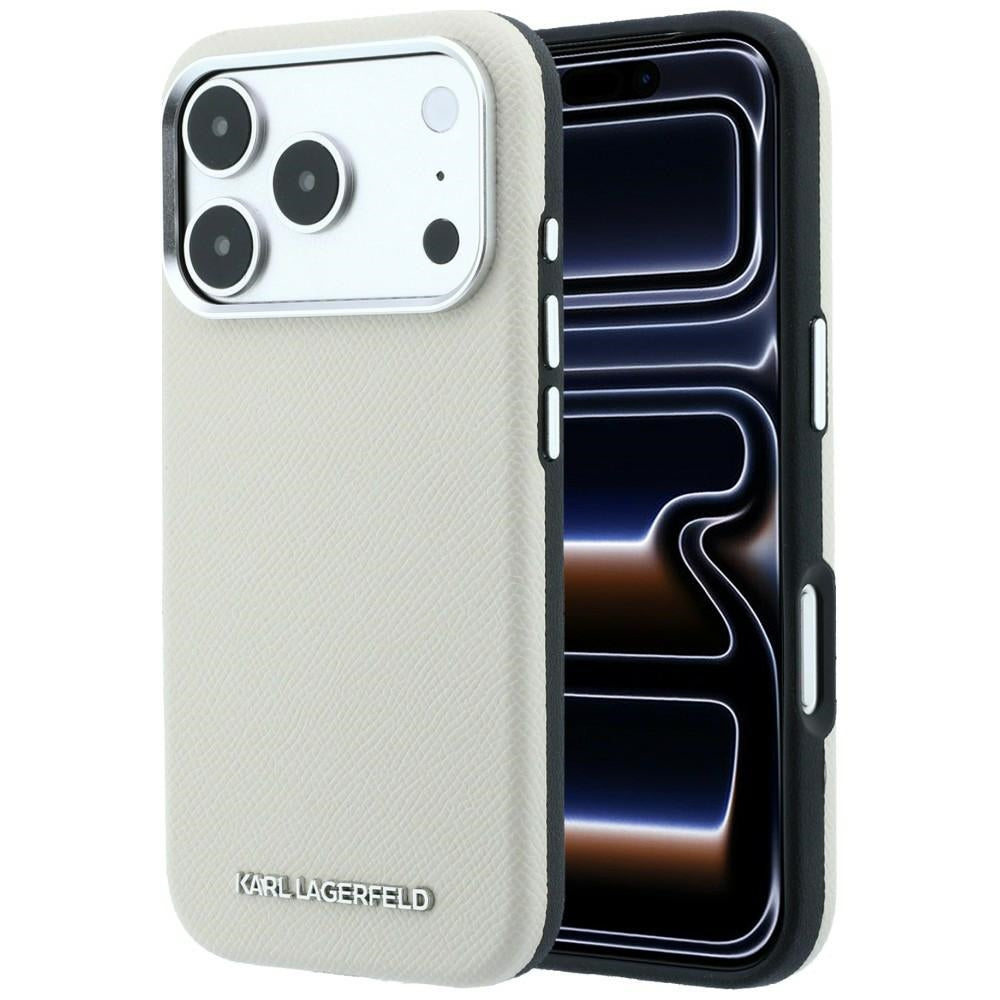 Karl Lagerfeld iPhone 17 Pro/iPhone 18 Pro Skal Grained Logo Beige