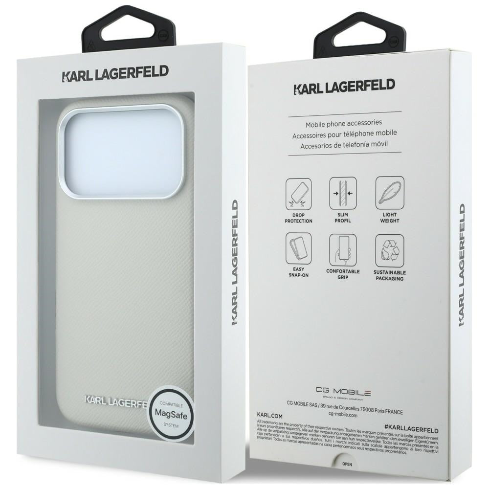 Karl Lagerfeld iPhone 17 Pro Max/iPhone 18 Pro Max Skal Grained Logo Beige