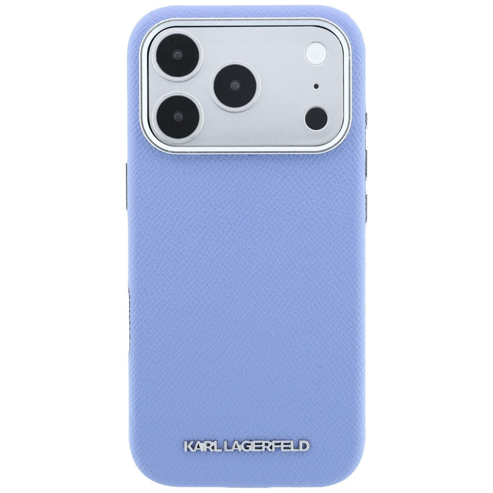 Karl Lagerfeld iPhone 17 Pro/iPhone 18 Pro Skal Grained Elongated Logo Blå