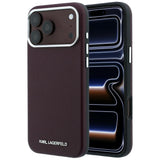 Karl Lagerfeld iPhone 17 Pro Max/iPhone 18 Pro Max Skal Grained Elongated Logo Burgundy